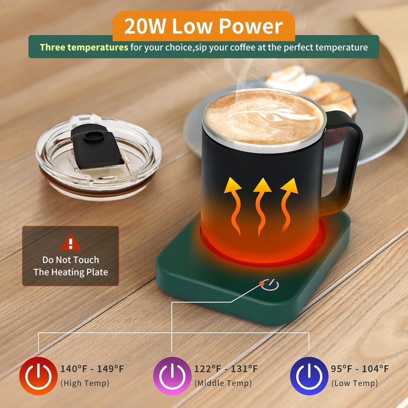 Vobaga Coffee Mug Warmer Set with Auto Shut Off, 15 oz Coffee Mug Gift Set & 3 Temperature Settings Home Office Desk Accessories - Image 2